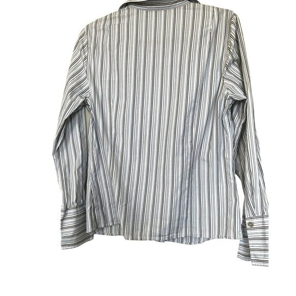 Michael Kors Preppy Long Sleeve Striped Button Down 12 - Picture 7 of 8
